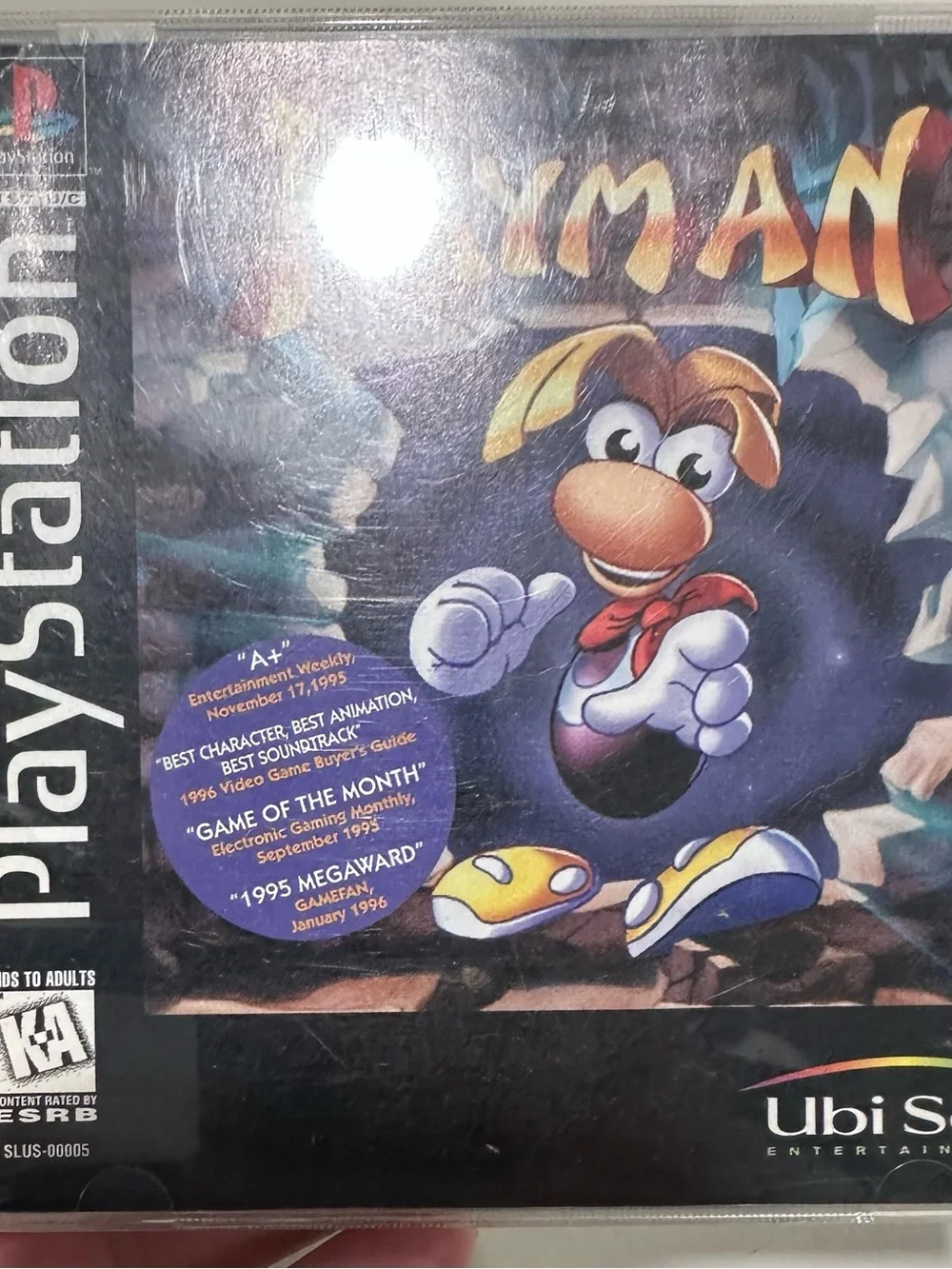 Sony PlayStation Rayman Game — Blue, Purple, Yellow Artwork
